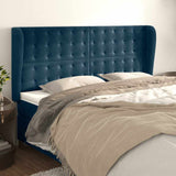 Vidaxl hoofdbord met randen 163x23x118 128 cm fluweel donkerblauw
