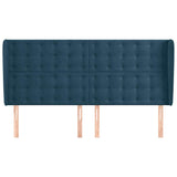 Vidaxl hoofdbord met randen 183x23x118 128 cm fluweel donkerblauw