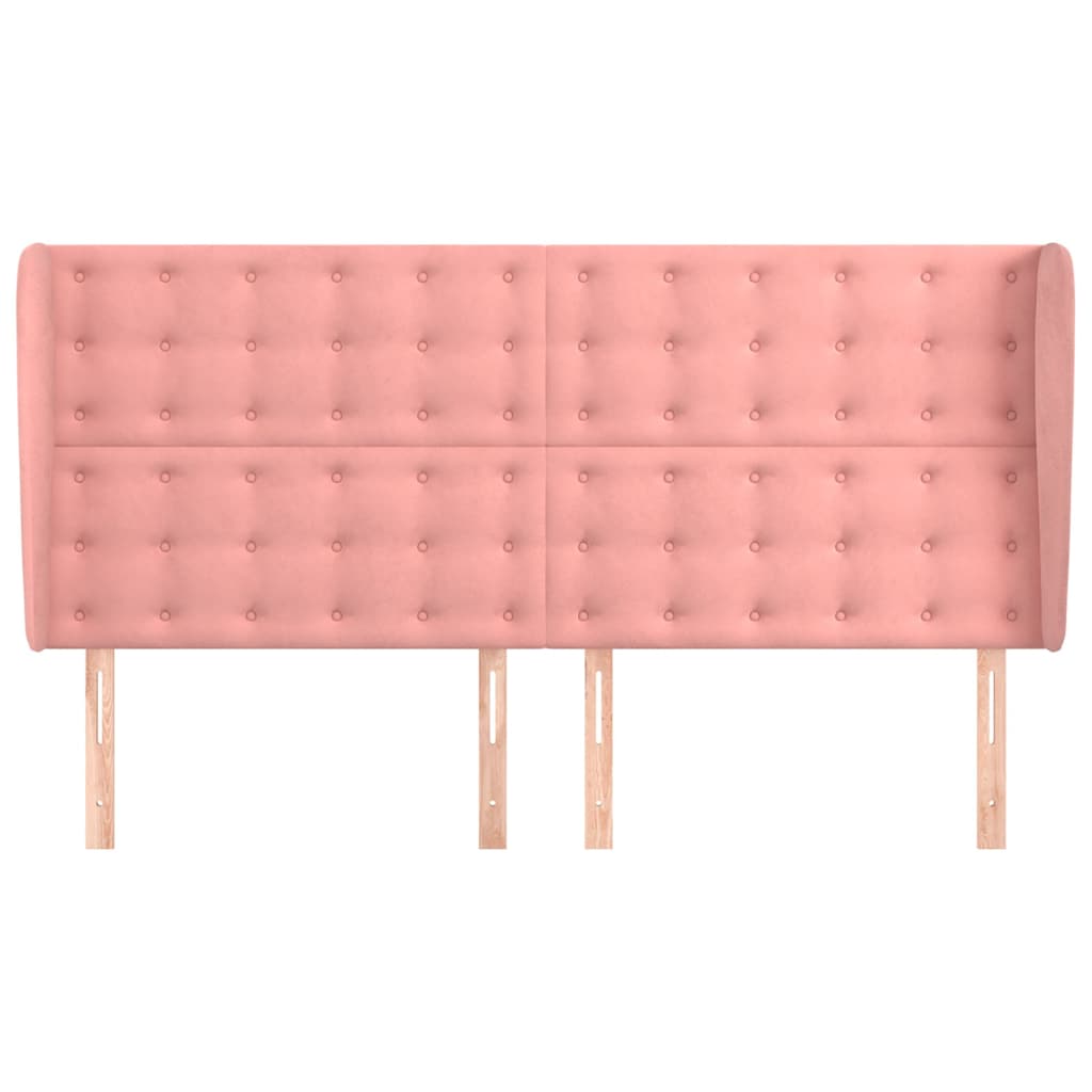 Vidaxl hoofdbord met randen 183x23x118 128 cm fluweel roze