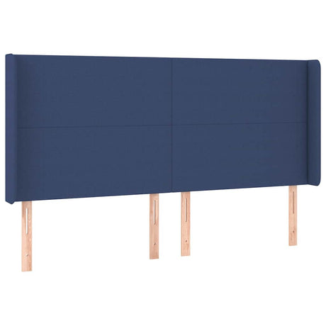Vidaxl hoofdbord met randen 203x16x118 128 cm stof blauw