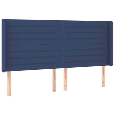 Vidaxl hoofdbord met randen 203x16x118 128 cm stof blauw