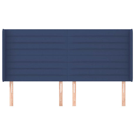 Vidaxl hoofdbord met randen 203x16x118 128 cm stof blauw