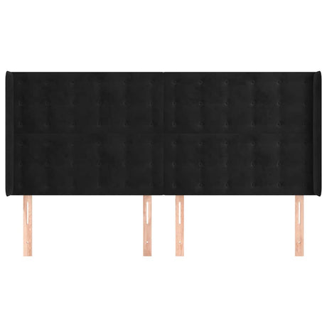 Vidaxl hoofdbord met randen 163x16x118 128 cm fluweel zwart