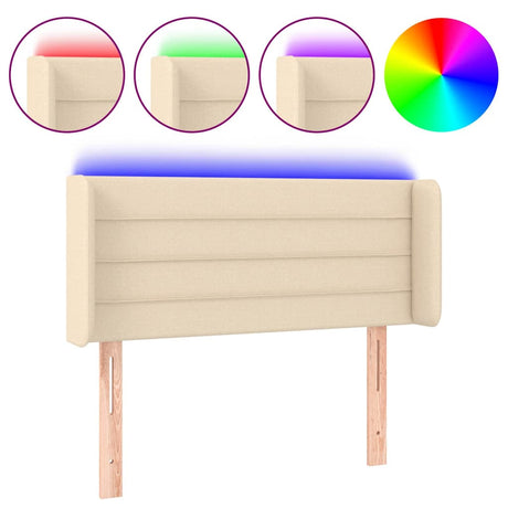 Vidaxl hoofdbord led 103x16x78 88 cm stof crèmekleurig