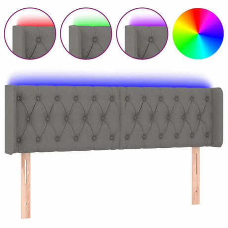 Vidaxl hoofdbord led 147x16x78 88 cm stof donkergrijs