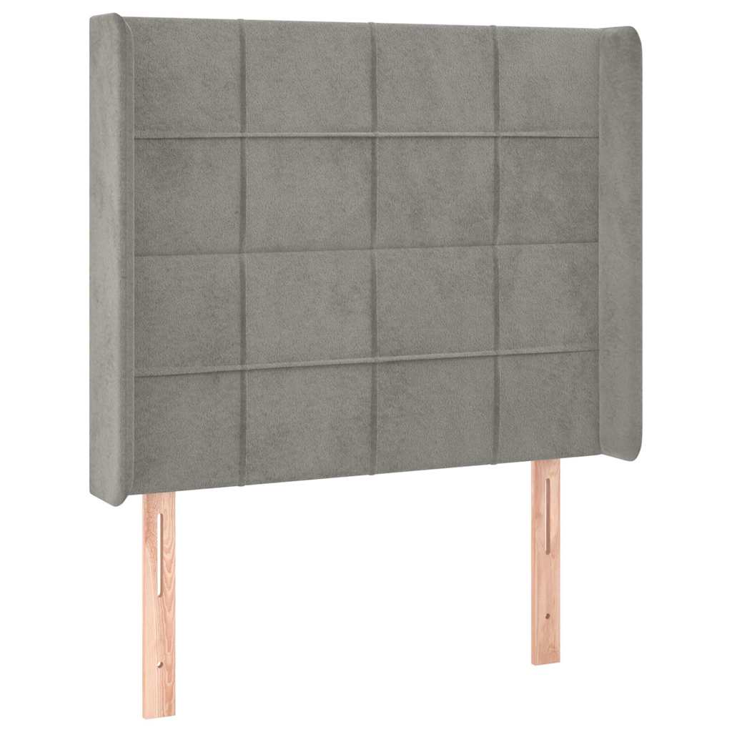 Vidaxl hoofdbord led 103x16x118 128 cm fluweel lichtgrijs