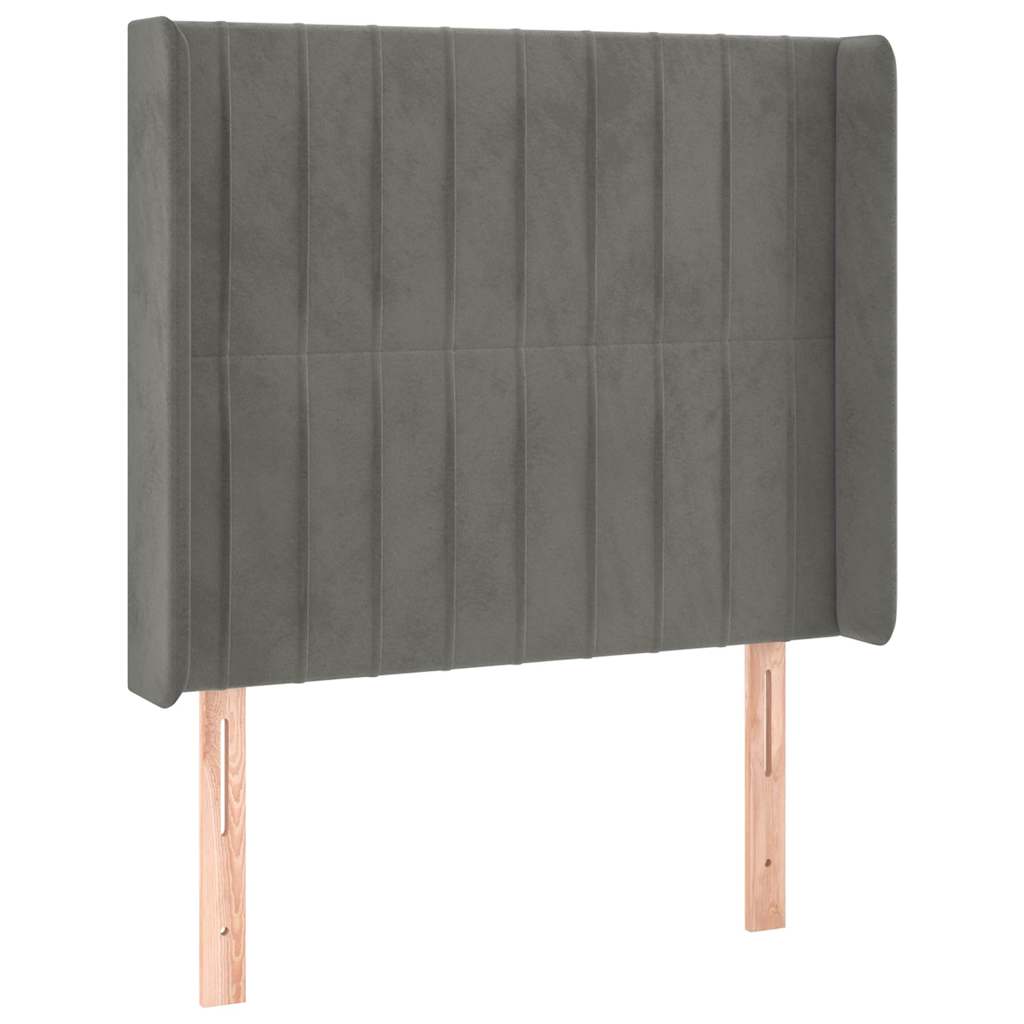 Vidaxl hoofdbord led 103x16x118 128 cm fluweel lichtgrijs