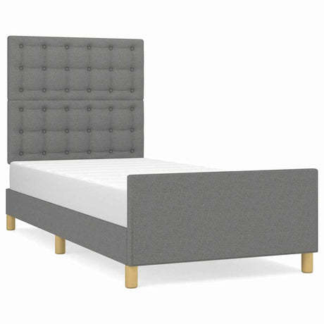 Vidaxl bedframe met hoofdbord stof donkergrijs 80x200 cm