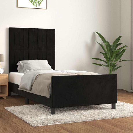 Vidaxl bedframe met hoofdeinde fluweel zwart 80x200 cm