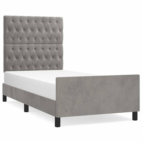 Vidaxl bedframe zonder matras 90x200 cm fluweel lichtgrijs