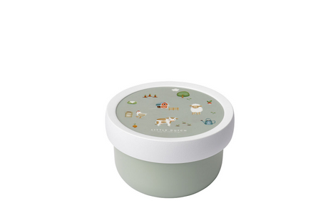 Mepal fruitbox campus little dutch - 300 ml - inclusief fruitvorkje - sluit goed af - snackdoosje - little farm