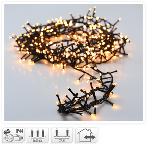 Verlichting 800led microcluster 16m warm wit - ip44
