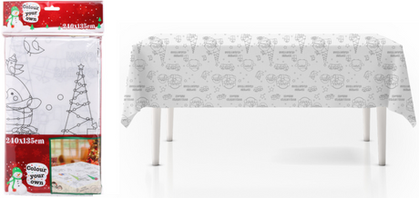 Kerst kleur je eigen tafelkleed 240x135cm
