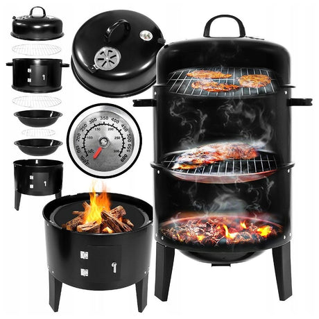 Bbq houtskoolbarbecue 78 cm zwart