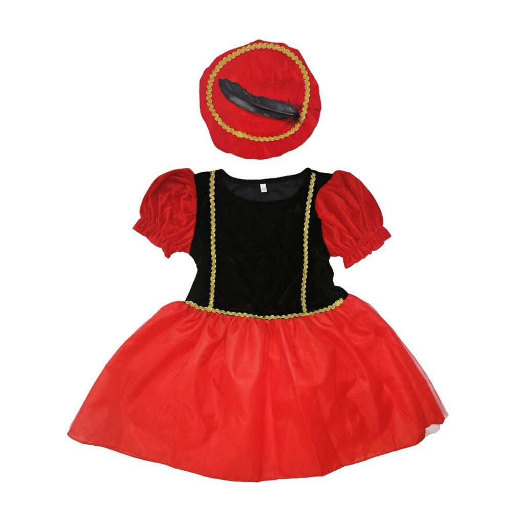 Overige merken pietenjurk 110-116 zwart rood