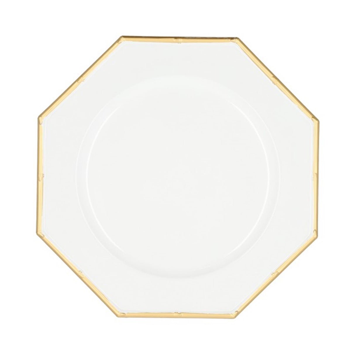 Hbx natural living onderbord hexagon dia33cm wit goud