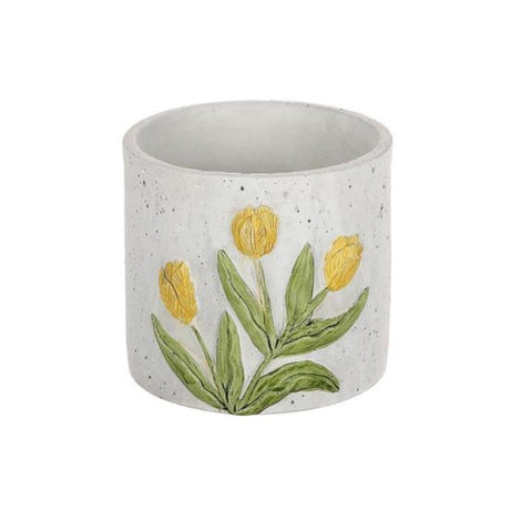 Hbx natural living bloempot tulp geel ø12,5xh11,3cm