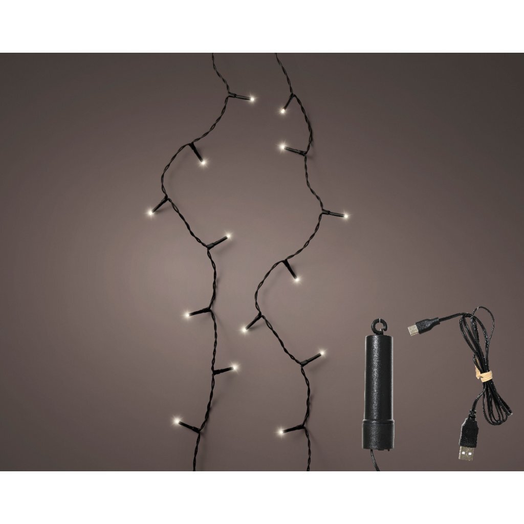 Lumineo led duracharge basic lights + twinkel effect ip44 zwart
