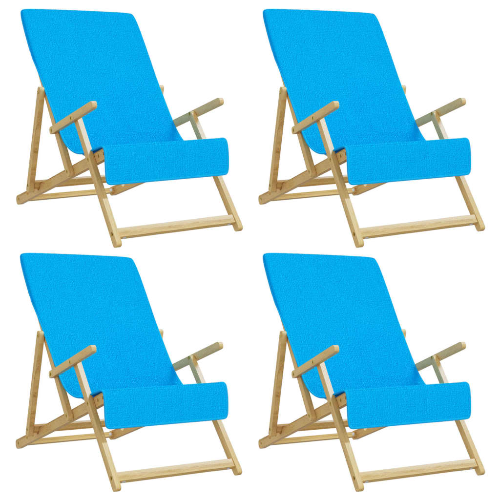 VidaXL Strandhanddoeken 4 st 400 g m² 60x135 cm stof turquoise