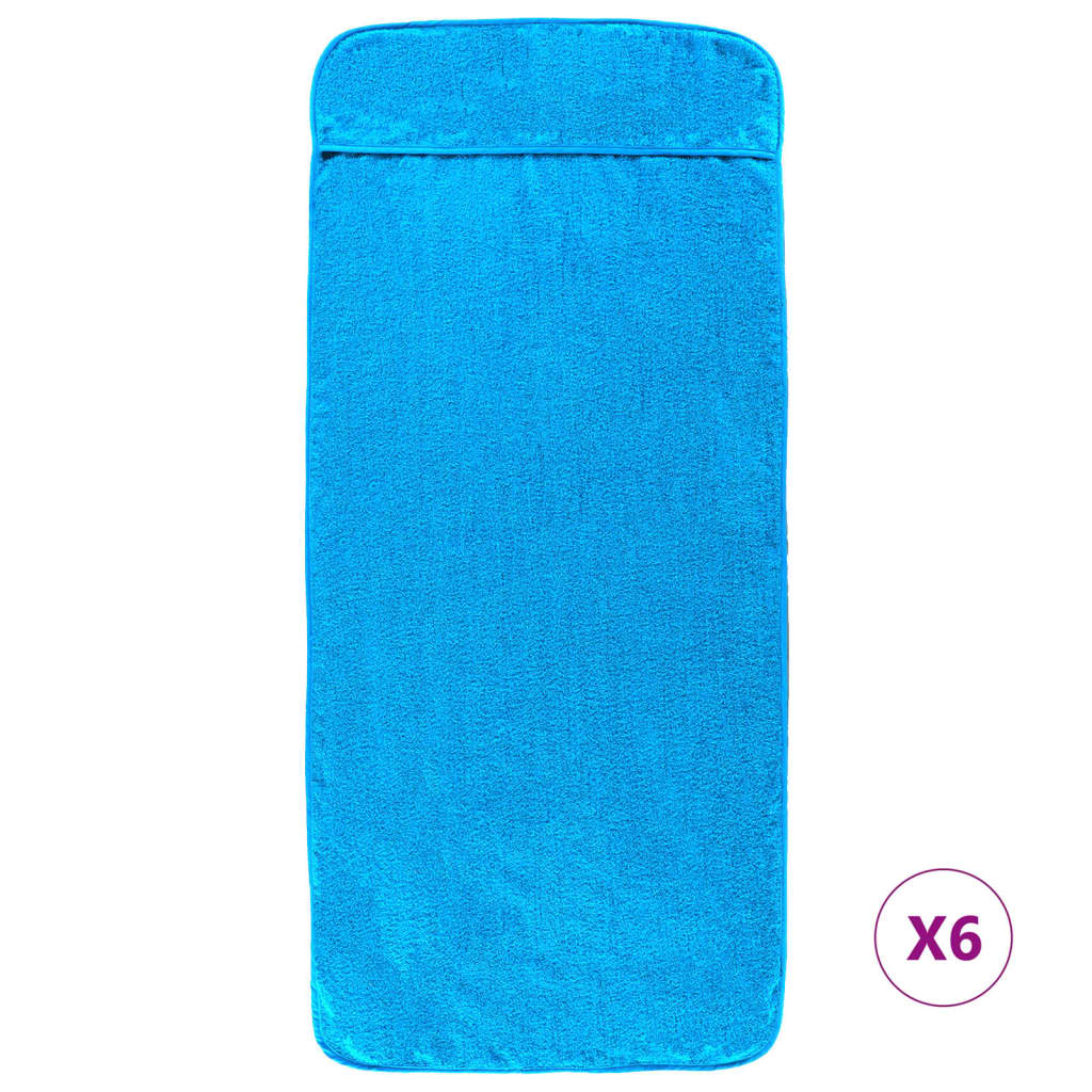 VidaXL Strandhanddoeken 6 st 400 g m² 60x135 cm stof turquoise