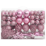 VidaXL 111-delige Kerstballenset polystyreen roze