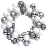 VidaXL Kerstkrans 45 cm polystyreen wit en grijs