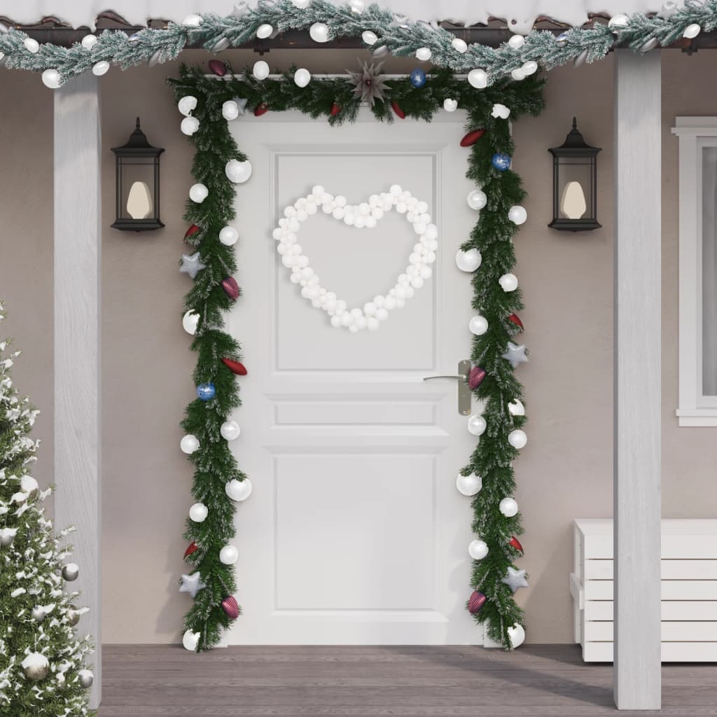 VidaXL Kerstslinger ballen 175 cm polystyreen wit