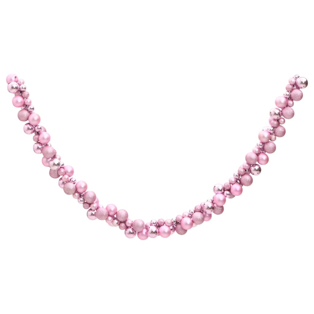 VidaXL Kerstslinger ballen 175 cm polystyreen roze