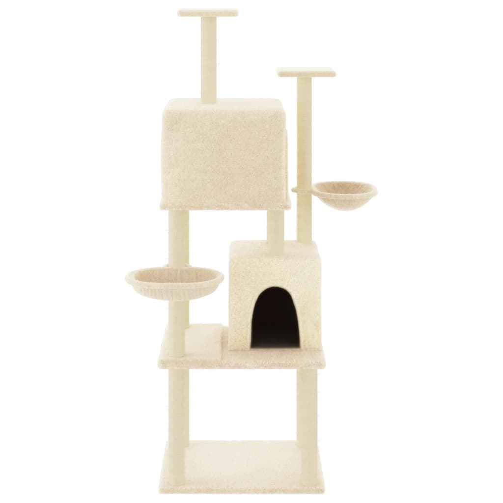 Vidaxl kattenmeubel met sisal krabpalen 180 cm crèmekleurig