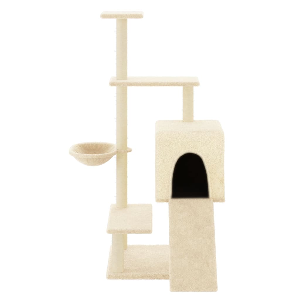 Vidaxl kattenmeubel met sisal krabpalen 130,5 cm crèmekleurig