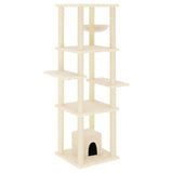 Vidaxl kattenmeubel met sisal krabpalen 154 cm crèmekleurig