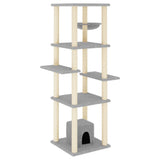 Vidaxl kattenmeubel met sisal krabpalen 154 cm lichtgrijs