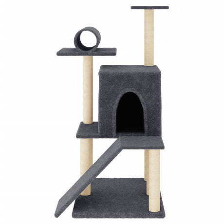 Vidaxl kattenmeubel met sisal krabpalen 110,5 cm donkergrijs