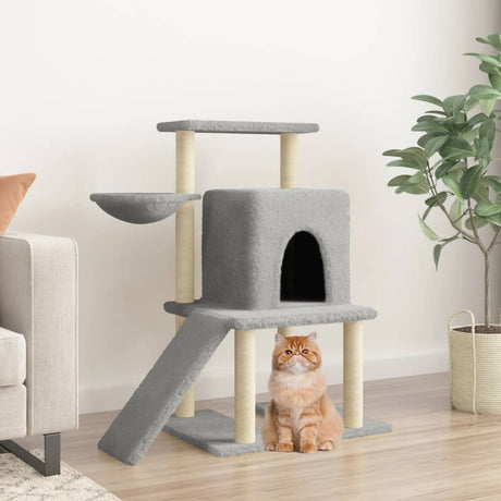 Vidaxl kattenmeubel met sisal krabpalen 96,5 cm lichtgrijs