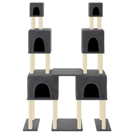 Vidaxl kattenmeubel met sisal krabpalen 199 cm donkergrijs