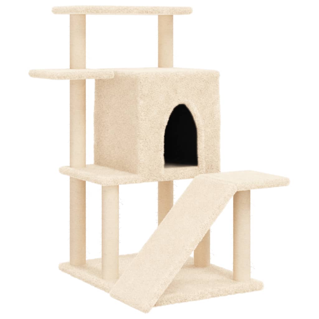 Vidaxl kattenmeubel met sisal krabpalen 97 cm crèmekleurig