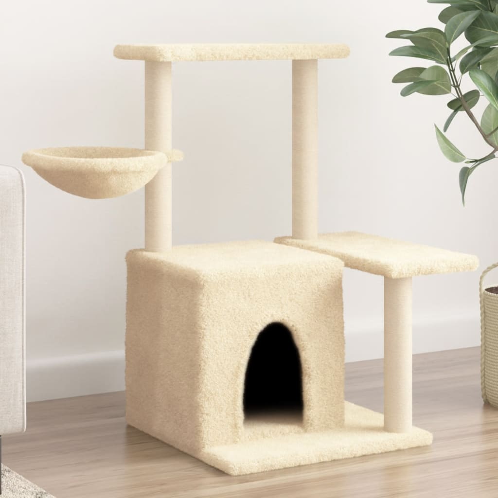 Vidaxl kattenmeubel met sisal krabpalen 83 cm crèmekleurig