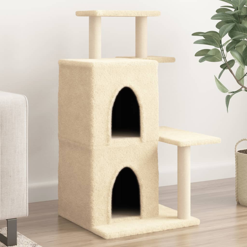 Vidaxl kattenmeubel met sisal krabpalen 97 cm crèmekleurig