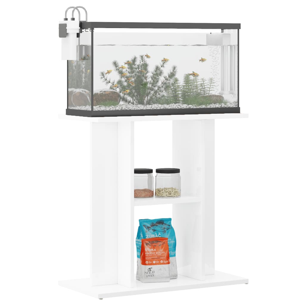 VidaXL Aquariumstandaard 60x30x60 cm bewerkt hout hoogglans wit