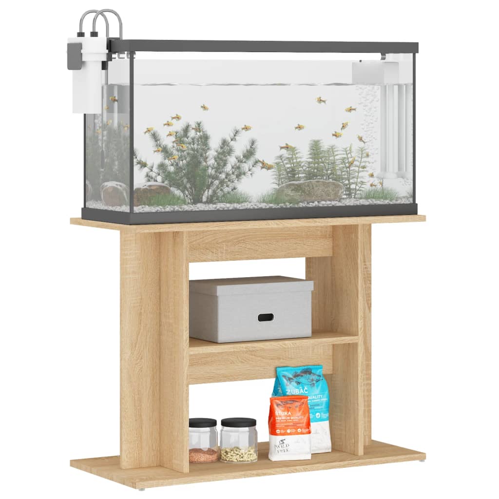 VidaXL Aquariumstandaard 80x35x60 cm bewerkt hout sonoma eikenkleurig