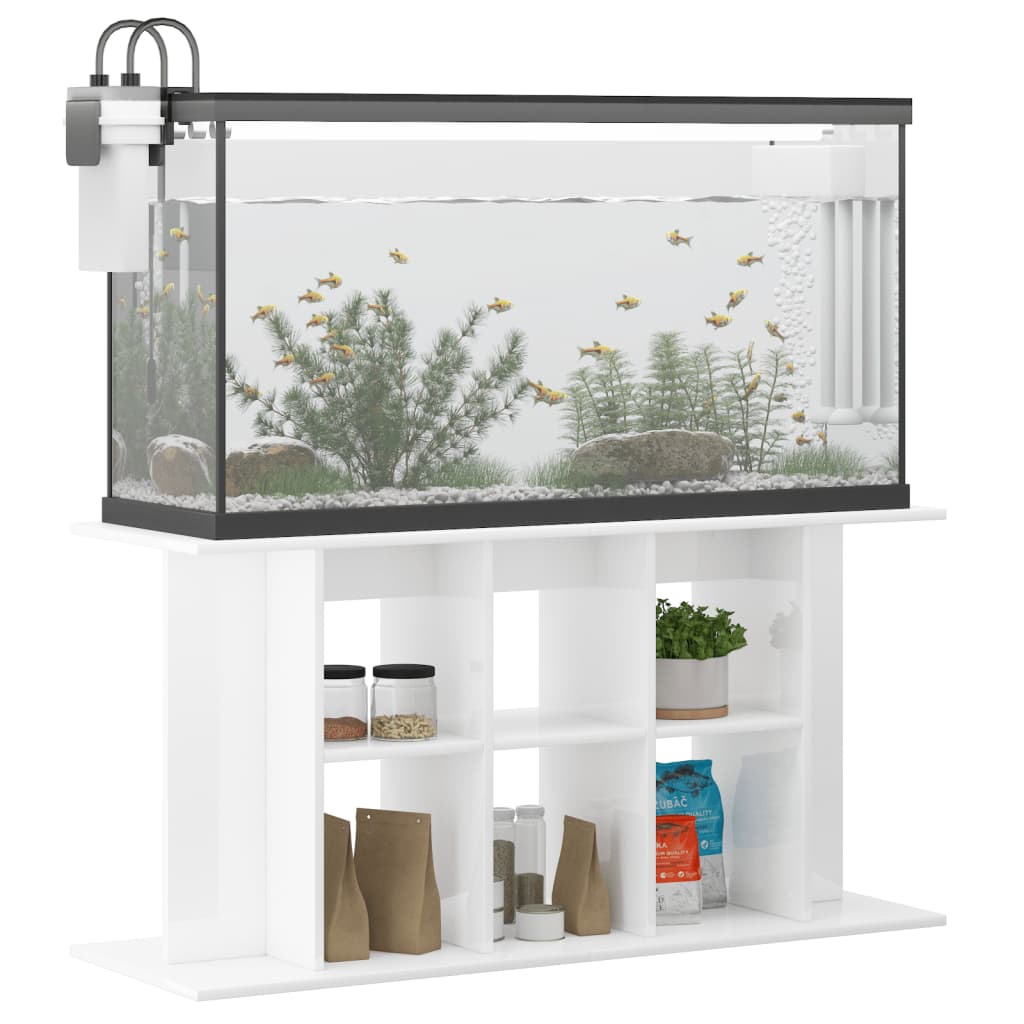 VidaXL Aquariumstandaard 120x40x60 cm bewerkt hout hoogglans wit