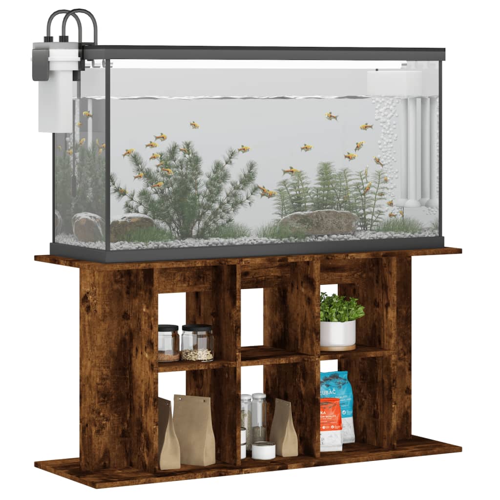 Vidaxl aquariumstandaard 120x40x60 cm bewerkt hout gerookt eikenkleur