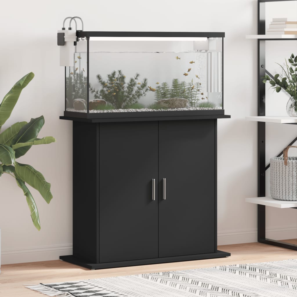 VidaXL Aquariumstandaard 81x36x73 cm bewerkt hout zwart