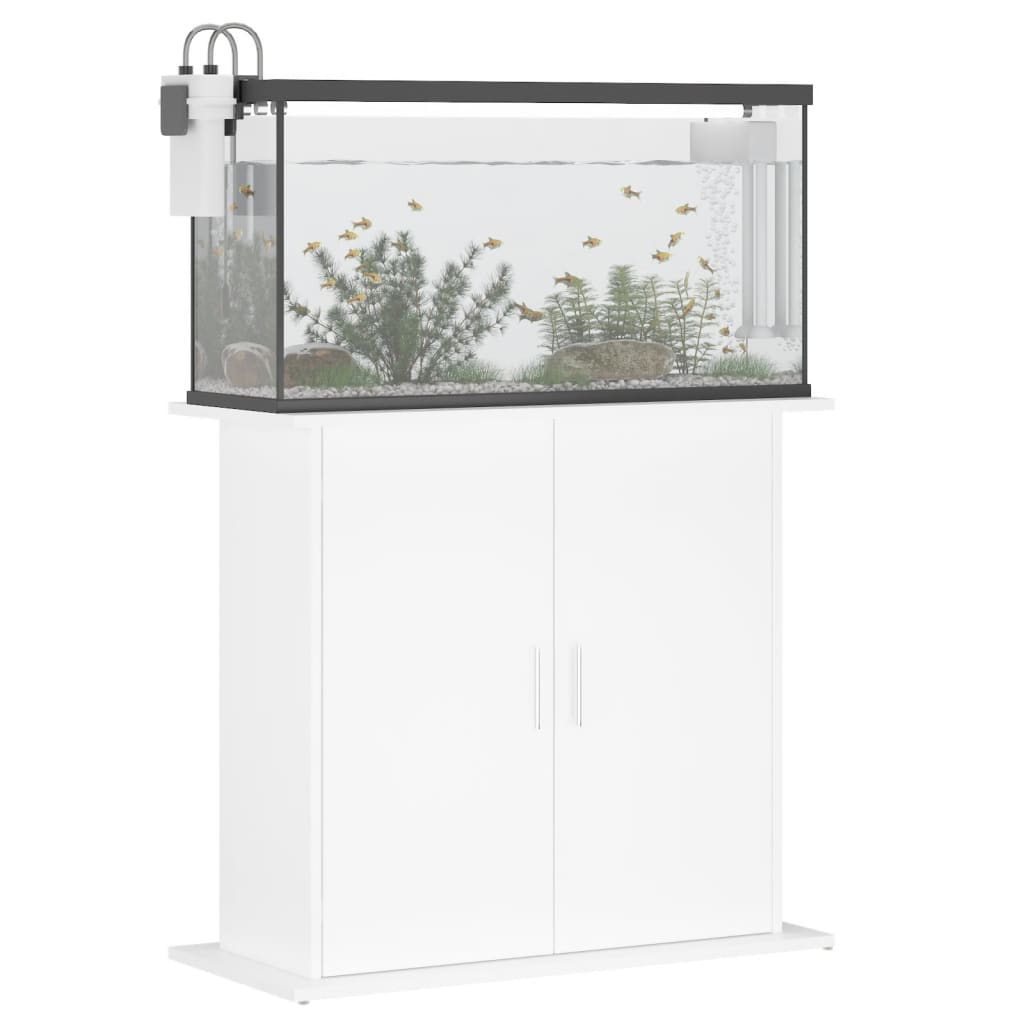 VidaXL Aquariumstandaard 81x36x73 cm bewerkt hout hoogglans wit