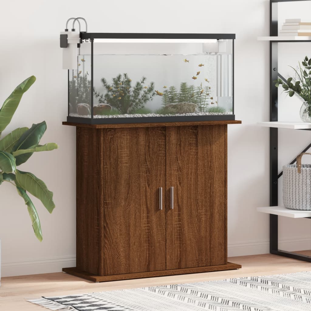 VidaXL Aquariumstandaard 81x36x73 cm bewerkt hout bruin eikenkleur