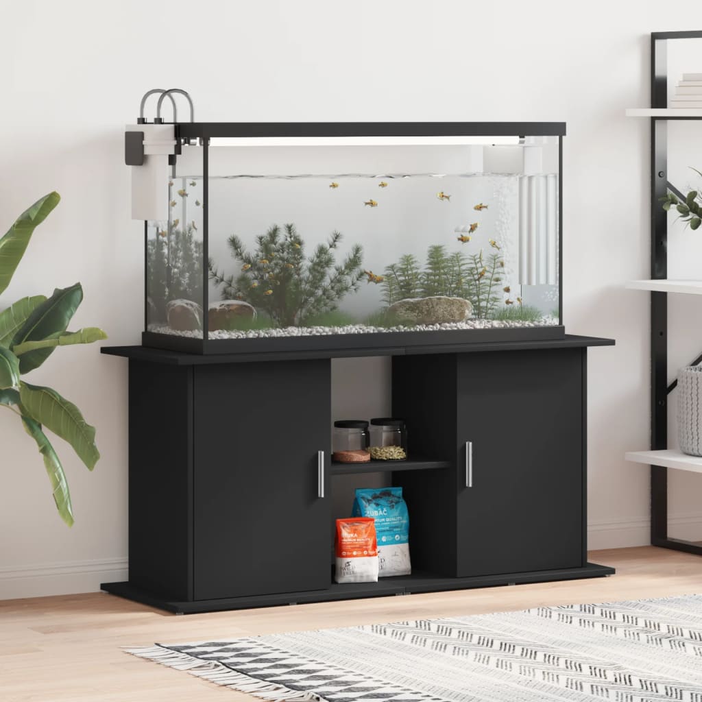 VidaXL Aquariumstandaard 121x41x58 cm bewerkt hout zwart