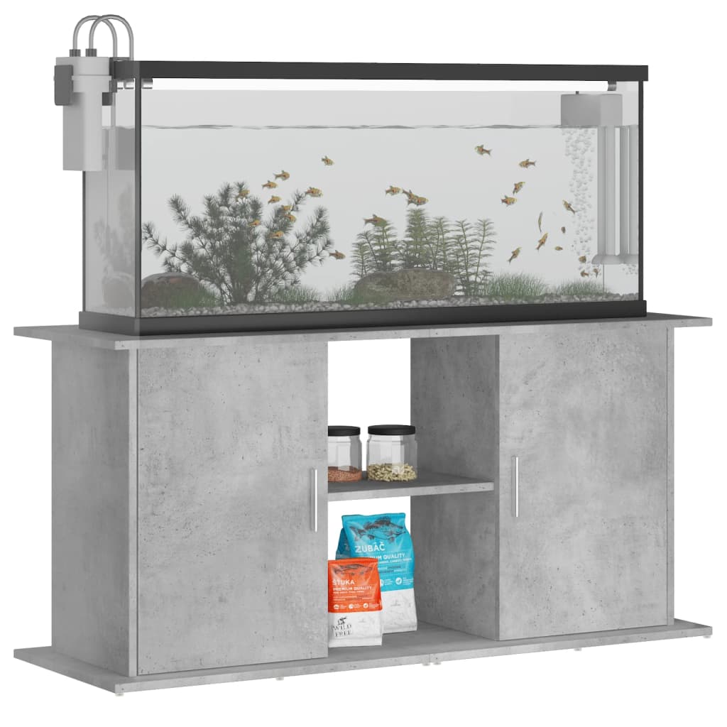 VidaXL Aquariumstandaard 121x41x58 cm bewerkt hout betongrijs