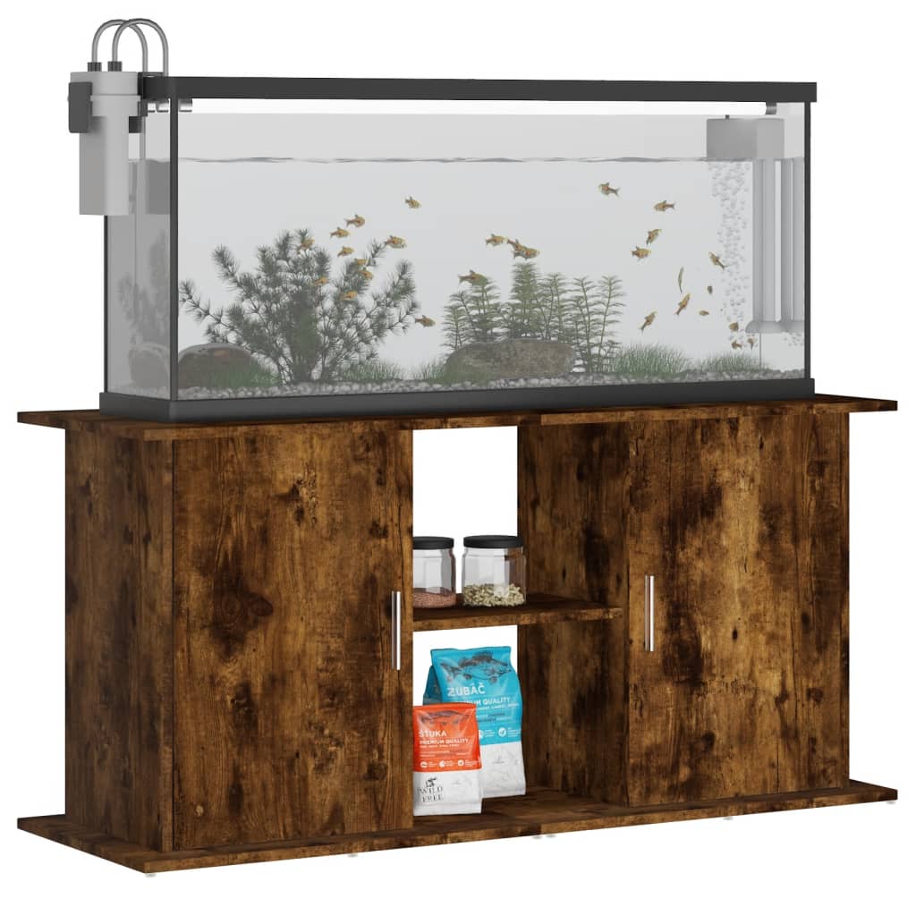 VidaXL Aquariumstandaard 121x41x58 cm bewerkt hout gerookt eikenkleur