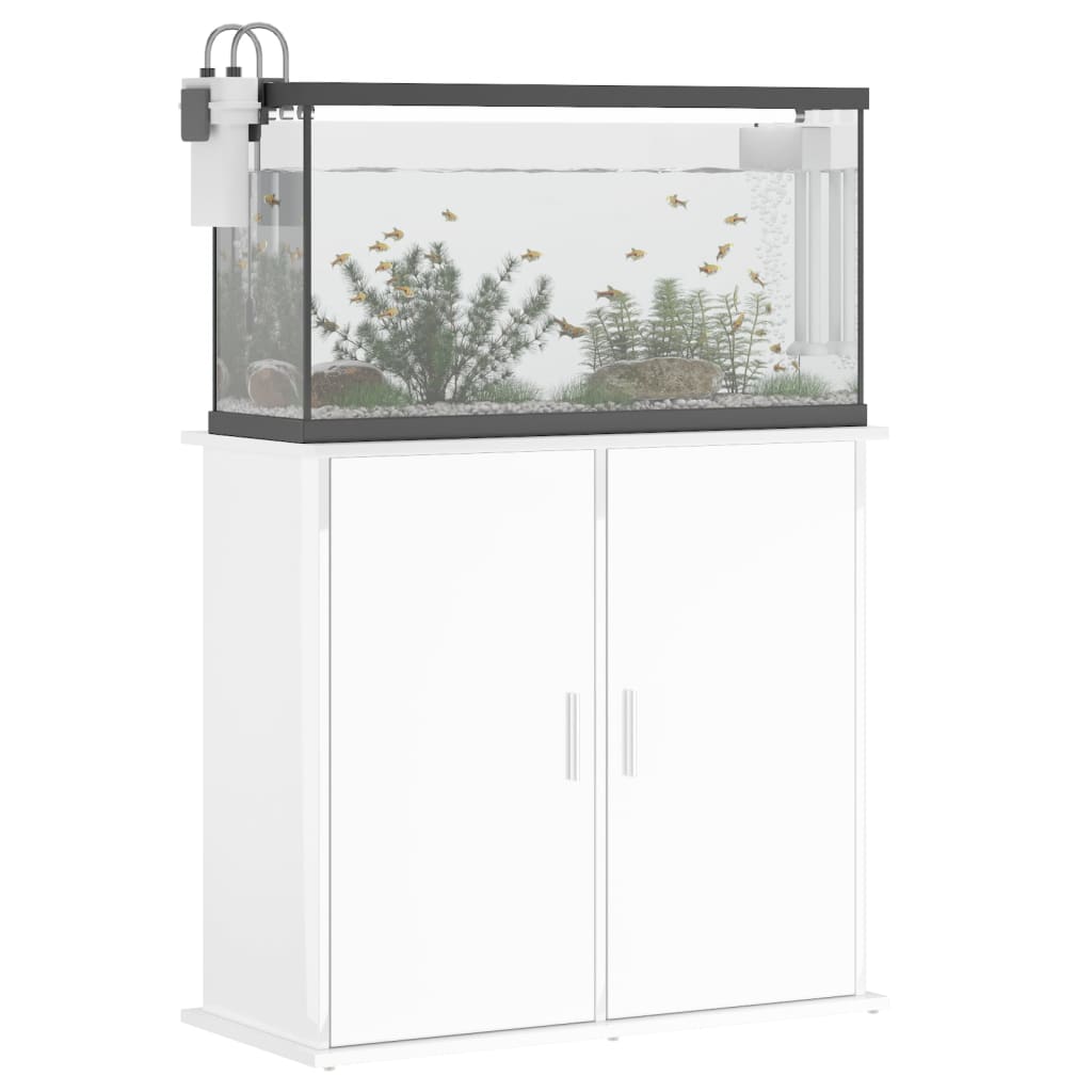 VidaXL Aquariumstandaard 81x36x73 cm bewerkt hout hoogglans wit