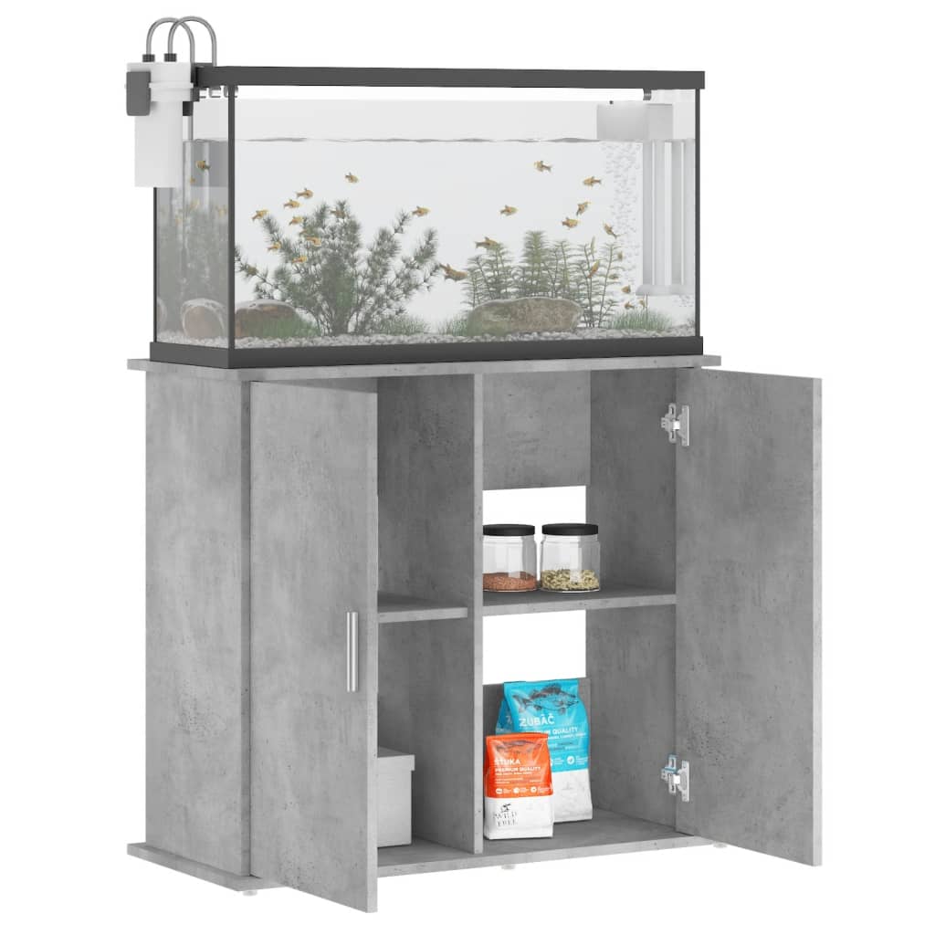 Vidaxl aquariumstandaard 81x36x73 cm bewerkt hout betongrijs